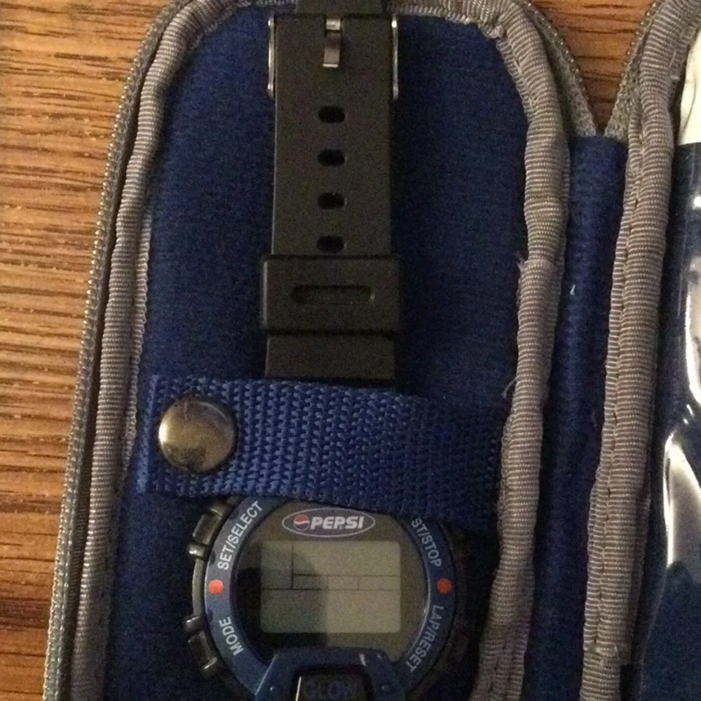 Pepsi Black and Blue Smartwatch with Digital Display